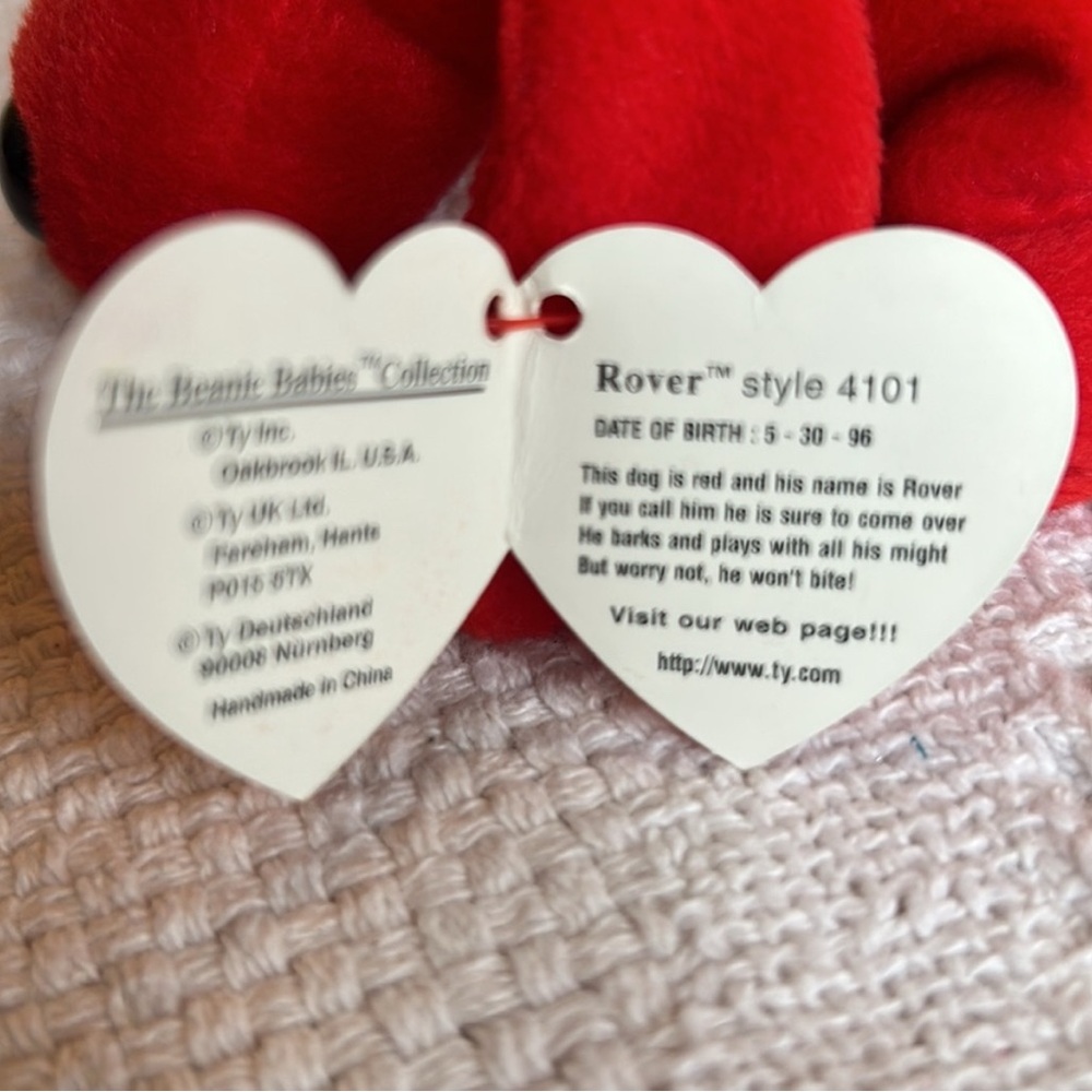 Ty Red Dog Beanie Baby ~ Rover - Picture 4 of 4